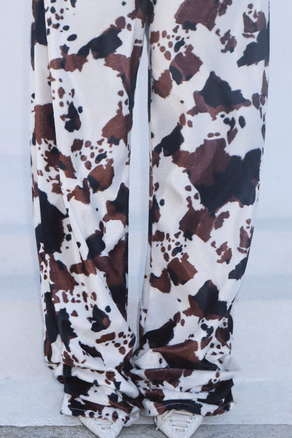 Baggy cow print pants